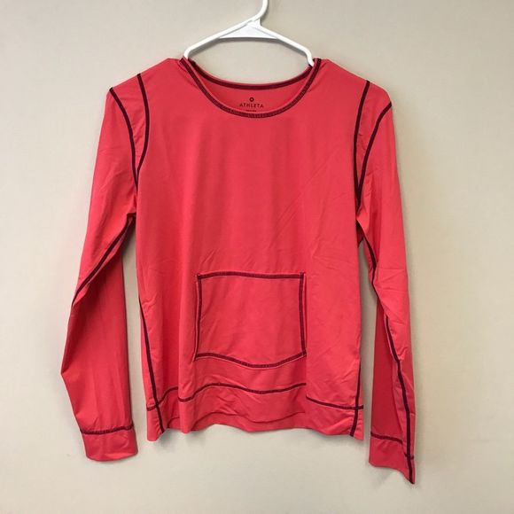 Athleta Tops - Athleta Base Layer Long Sleeve Top Pocket -Pink